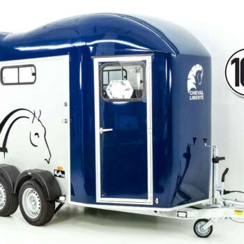 Remorque à chevaux Cheval Liberté GOLD 3 | Premium | Pullman 2 | Sellerie | Bleue - Neuve